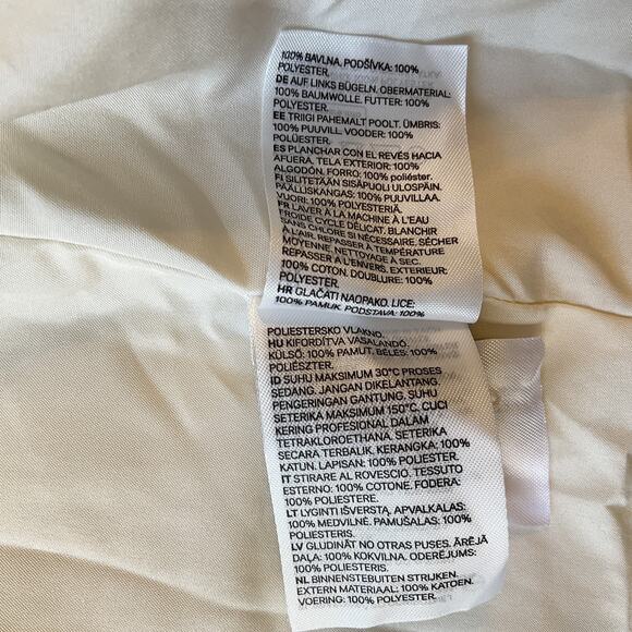 H&M Women Blazer US 2 White Striped Corduroy Double Breasted Button Long Sleeve - Picture 4 of 10